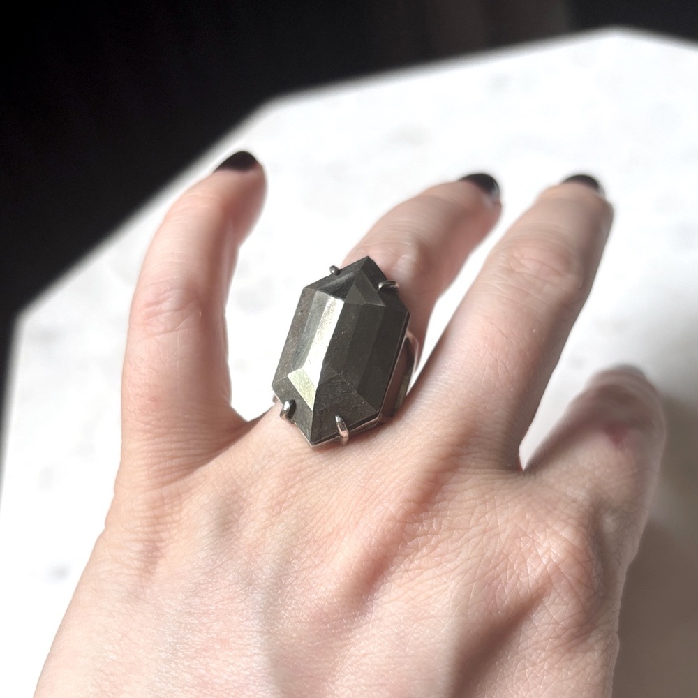 SKYDOG Pyrite and silver ring